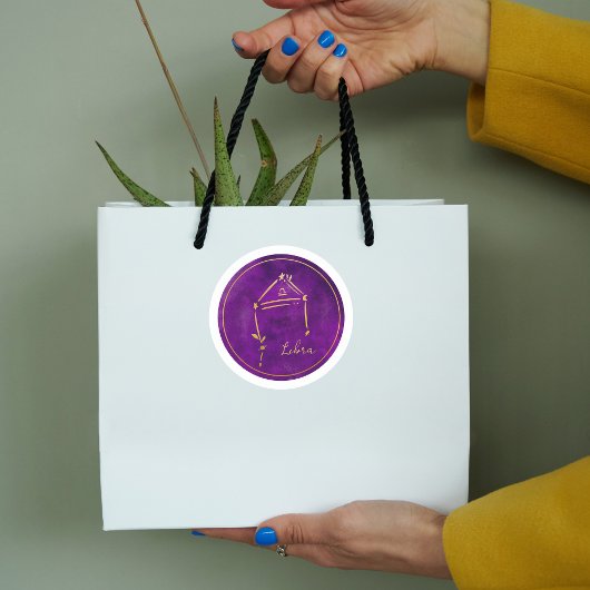 Sticker Rond SYMBOLE Zodiaque Gold de Libra
