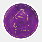 Sticker Rond SYMBOLE Zodiaque Gold de Libra (Devant)