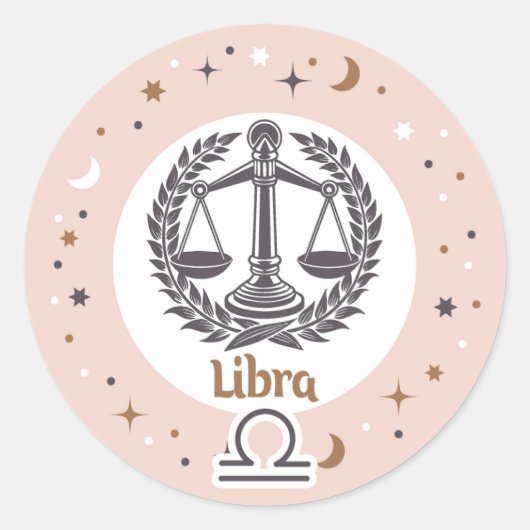 Sticker Rond SYMBOLE Zodiaque Libra (Devant)