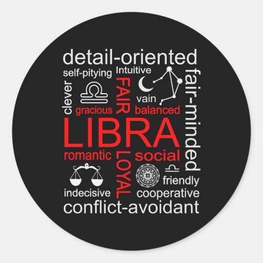 Sticker Rond SYMBOLE Zodiaque Libra (Devant)