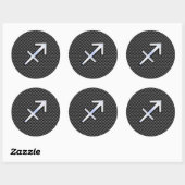 Sticker Rond Symbole zodiaque Sagittarius Fibre de charbon de b (Feuille)