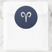 Sticker Rond SYMBOLE Zodiaque Silver Aries Style carbone de la  (Sac)