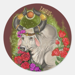 Sticker Rond SYMBOLE Zodiaque Taurus