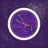 Sticker Rond SYMBOLE Zodiaque Taurus Constellation d'huile d'or