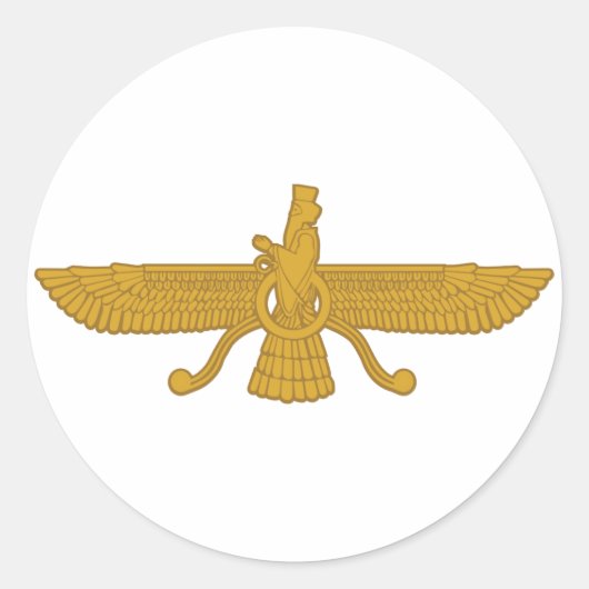 Sticker Rond Symbole zorastrien (Devant)