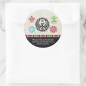 Sticker Rond Symboles amérindiens et sagesse - Phoenix (Sac)