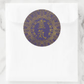 Sticker Rond Symboles de guérison Reiki en mandala d'or (Sac)