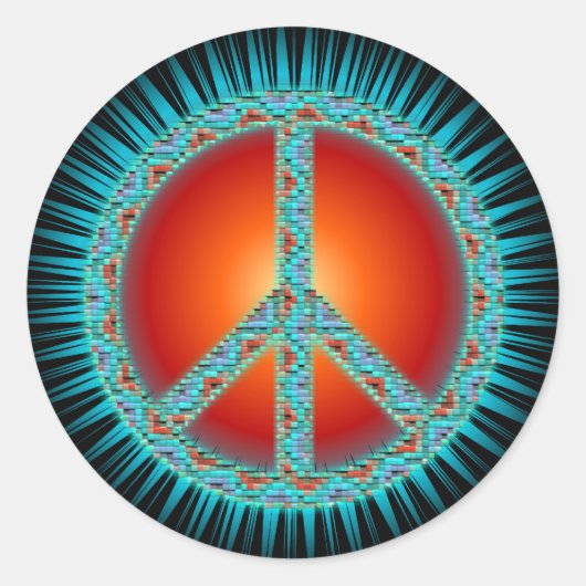 Sticker Rond Symboles de paix (Devant)