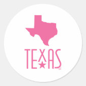 Sticker Rond Symboles du Texas, état du Texas, rose (Devant)