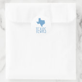 Sticker Rond Symboles du Texas, Texas, bleu (Sac)