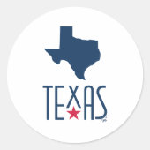 Sticker Rond Symboles du Texas, Texas, bleu marine (Devant)