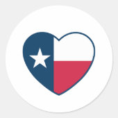 Sticker Rond Symboles du Texas, Texas Drapeau, Coeur (Devant)