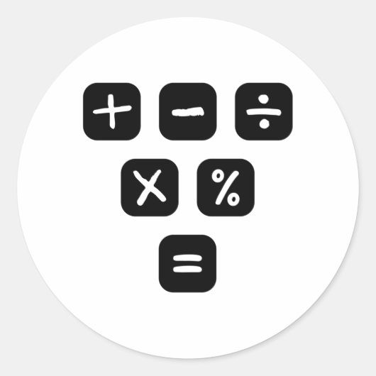 Sticker Rond Symboles mathématiques Signes mathématiques (Devant)