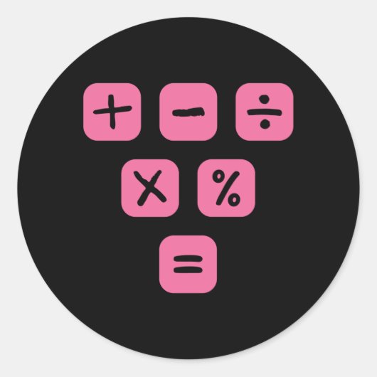 Sticker Rond Symboles mathématiques Signes mathématiques (Devant)