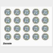 Sticker Rond Symboles Pi Day (Feuille)