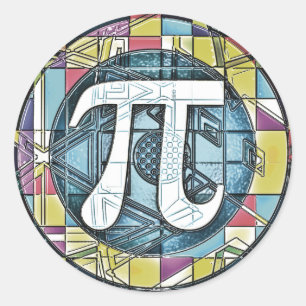 Sticker Rond Symboles Pi Day