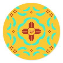 Symboles Red Zia Nouveau-Mexique Plumes turquoise