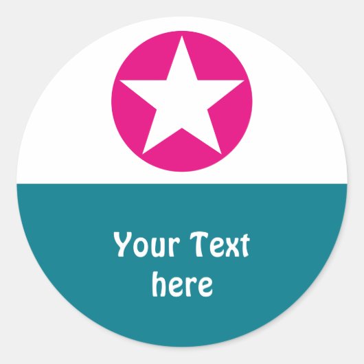 Sticker Rond Symboles simples - point STAR + vos idées (Devant)