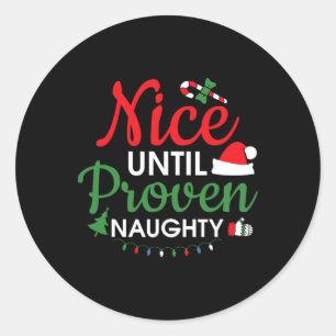 Sticker Rond Sympa À Prouver Cheeky Drôle Feux Noël Lumières Ch