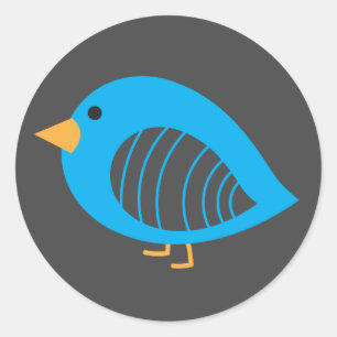 Sticker Rond Sympa coloré bizarré oiseaux classique rond autoco