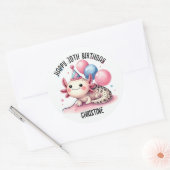 Sticker Rond Sympa rose axolotl Anniversaire fête (Enveloppe)