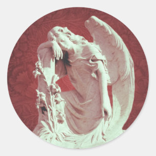 Sticker Rond sympathy cemetery memorial Gappweeping Angel