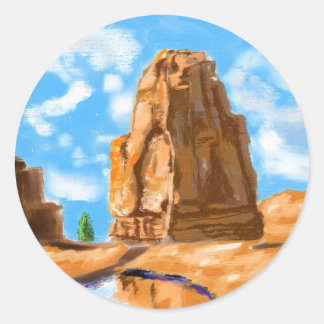 Sticker Rond Symphonie de canyon : Un Ode vibrant au Grand