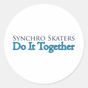Sticker Rond Synchro Skaters Le Font Ensemble