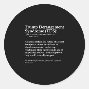 Sticker Rond Syndrome d'aberration Trump drôle Définition polit