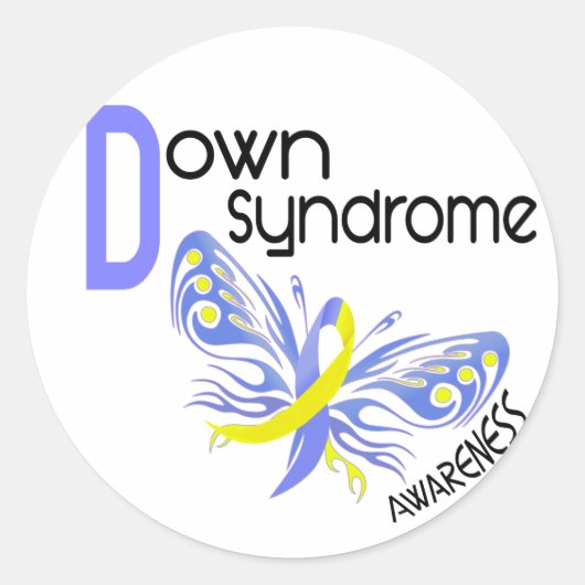 Sticker Rond Syndrome de Down BUTTERFLY 3.1 (Devant)