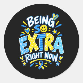 Sticker Rond Syndrome de Down Pour les Filles étant Extra