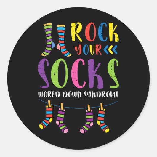 Sticker Rond Syndrome de Down Rock Your Socks Sensibilisation H (Devant)