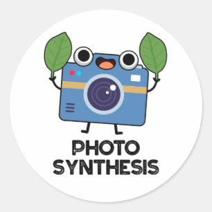 Sticker Rond Synthèse De Photo Drôle Caméra Pun
