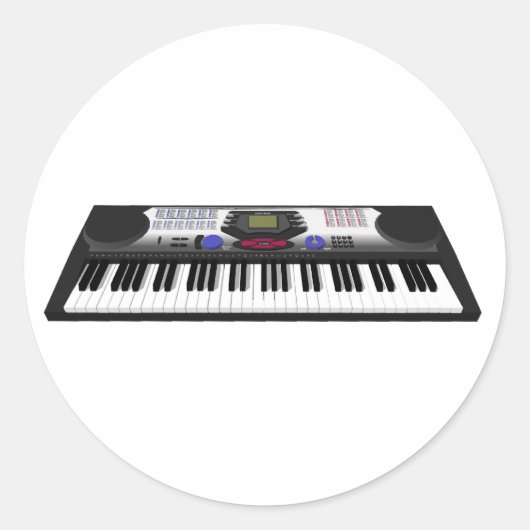 Sticker Rond Synthèse du clavier moderne : modèle 3D : (Devant)
