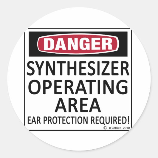 Sticker Rond Synthétiseur de zone d'exploitation (Devant)