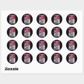Sticker Rond Synthétiseur Glitch Modulé Synthèque analogique (Feuille)