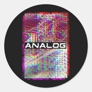 Sticker Rond Synthétiseur Glitch Modulé Synthèque analogique
