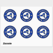 Sticker Rond Syracuse New York (Feuille)