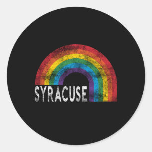 Sticker Rond Syracuse Orange Pride Rainbow