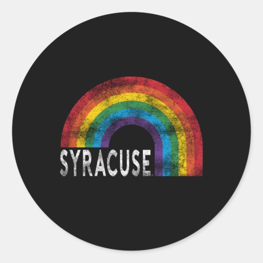 Sticker Rond Syracuse Orange Pride Rainbow (Devant)