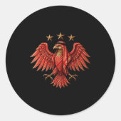 Sticker Rond Syria Red Traditional Syrian Keffiyeh Eagle (Devant)