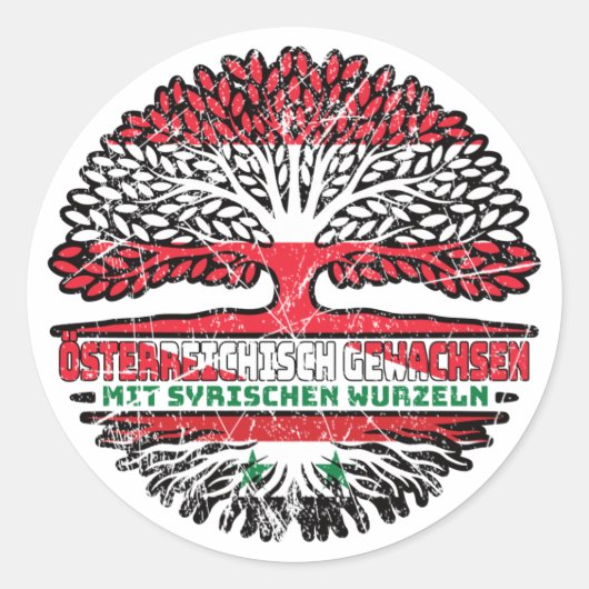 Sticker Rond Syrie Autriche Arbre (Devant)