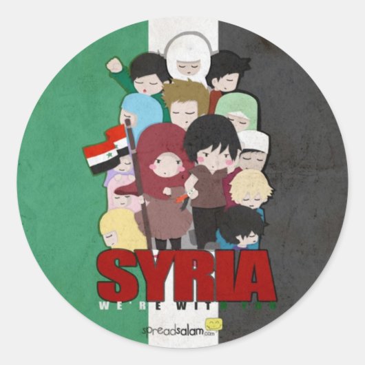 Sticker Rond SYRIE - Nous sommes avec vous (Devant)