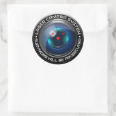 Sticker Rond Système de caméra de sécurité Laser Humour de surv (Sac)