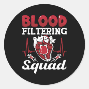 Sticker Rond Système de filtrage du sang Escadron de néphrologi