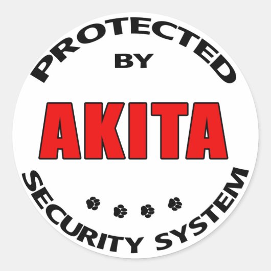 Sticker Rond Système de sécurité Akita (Devant)
