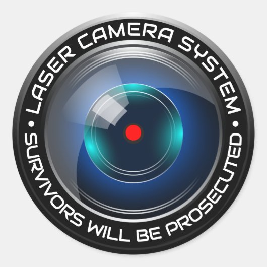 Sticker Rond Système de surveillance par caméra de sécurité las (Devant)