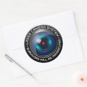 Sticker Rond Système de surveillance par caméra de sécurité las (Enveloppe)