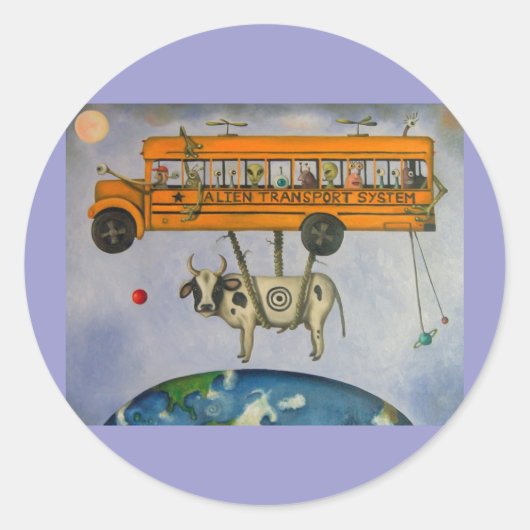 Sticker Rond Système de transport Alien (Devant)