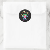 Sticker Rond Système Solaire Planète Clown Jubling Circus pour (Sac)